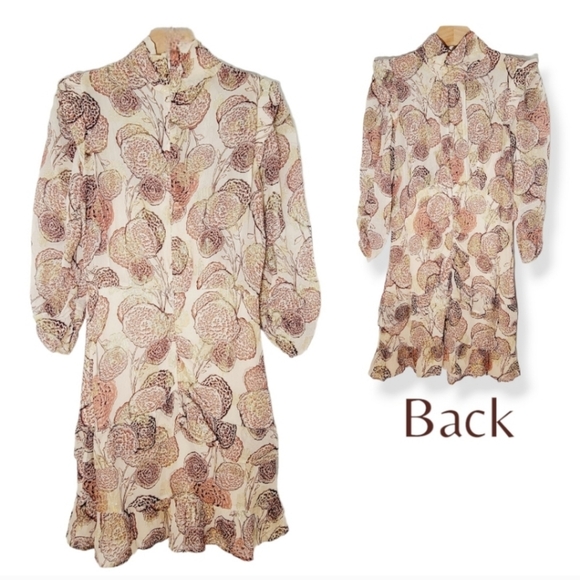 Ba&sh Metallic Effort Hydra Dress in Pink Rose Size Small - Picture 6 of 11